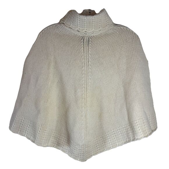 NWT KARIZMA Cream Turtleneck Knit Poncho Sweater Cape Size M/L - Picture 2 of 10